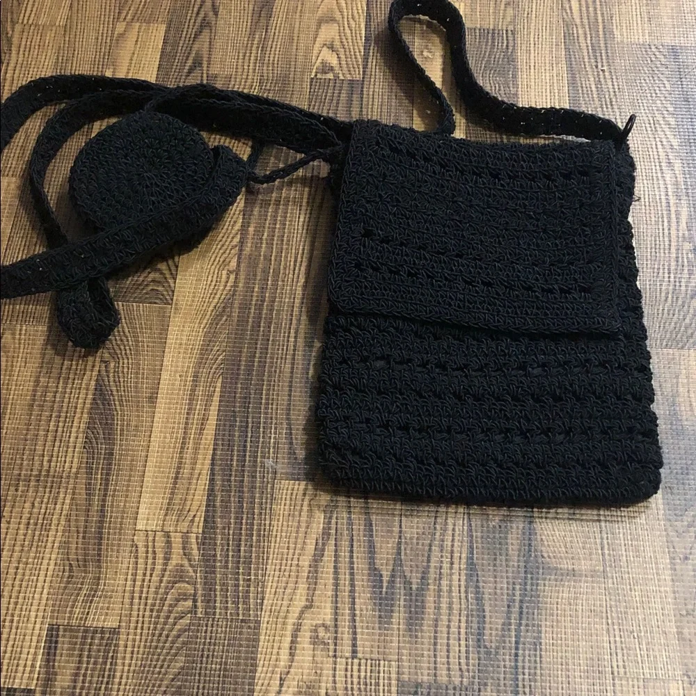 The Limited Handmade Black Crochet Crossbody Bag -